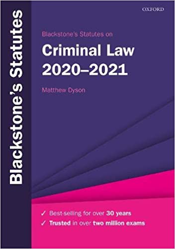 Blackstone's Statutes on Criminal Law 2020-2021 (30th Edition) - Orginal Pdf